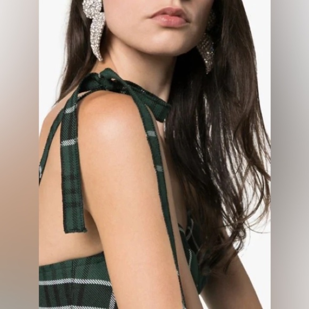 NWT Rosie Assoulin Dark Green
Scottish Plaid Twill Bustier size 10 - Picture 5 of 16